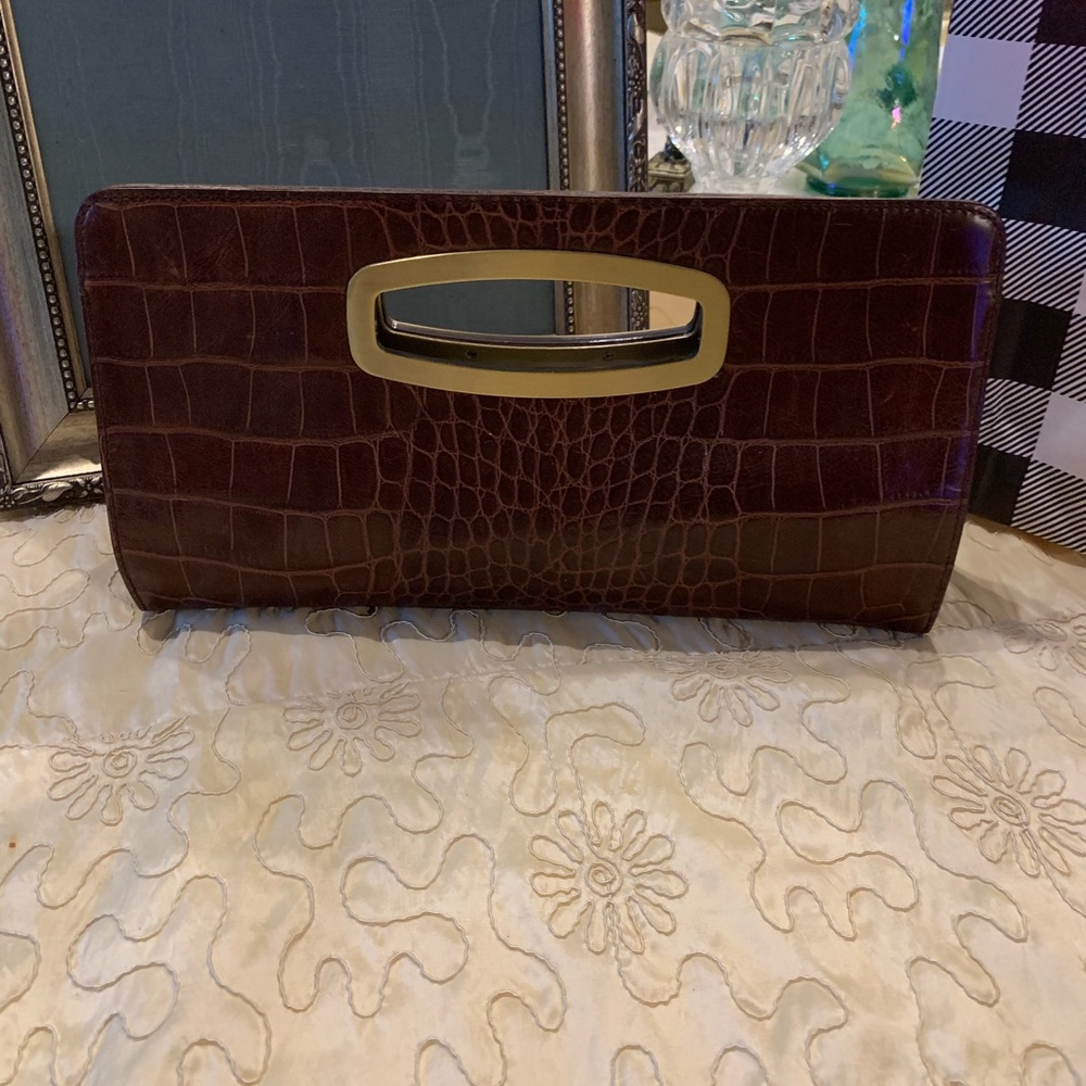 Donald J Pliner brown leather bag